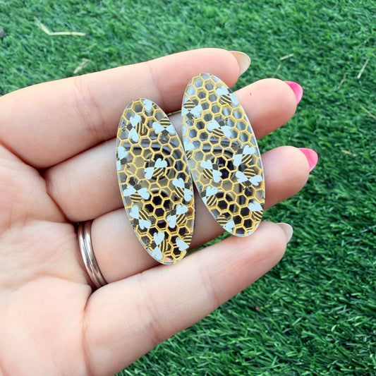 Bee Silver Mirror Cabochon