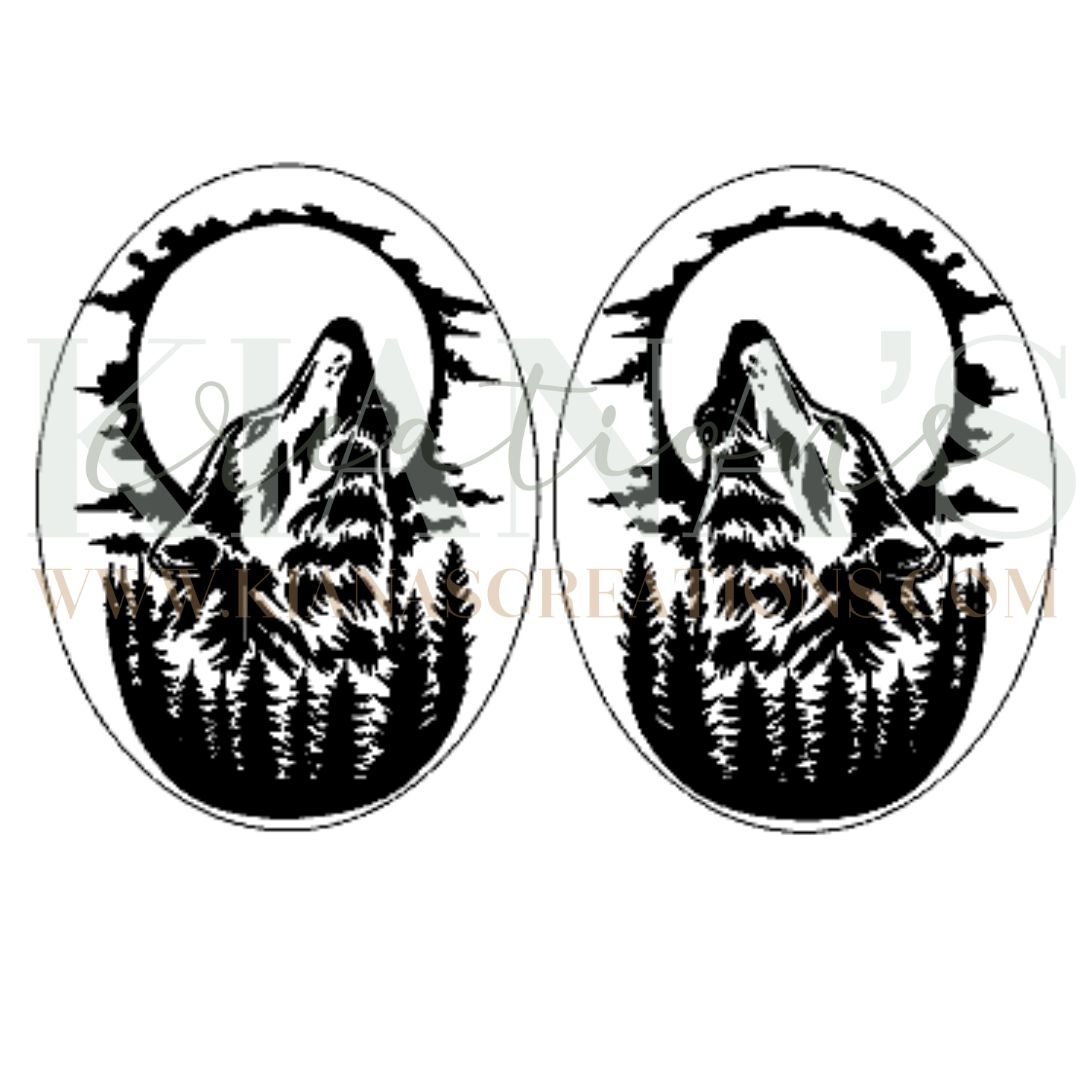Wolf Acrylic Cabochon- Choose your color acrylic!