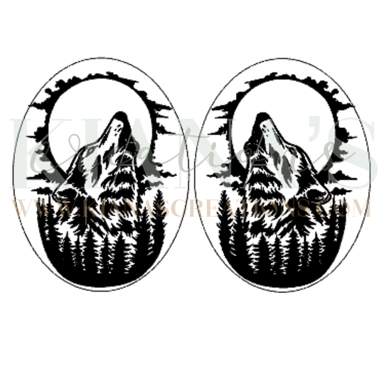 Wolf Acrylic Cabochon- Choose your color acrylic!