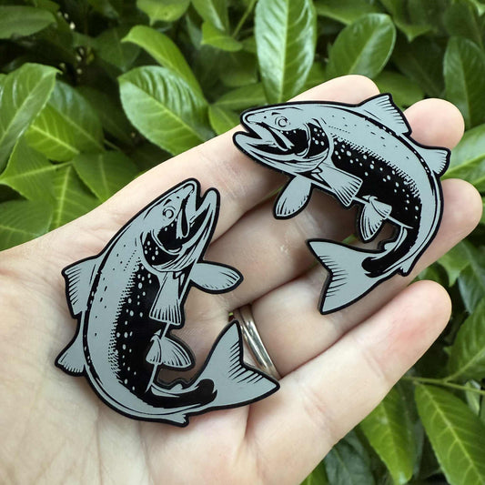 Salmon Black Acrylic Cabochon