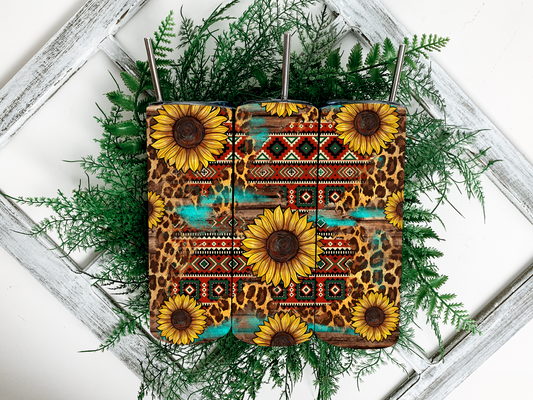 Sunflower Aztec Tumbler