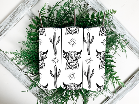 Highland Cow & Cactus Tumbler