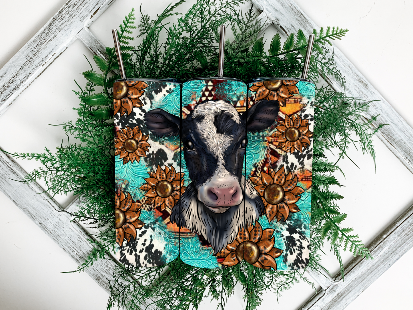 Sunflower Cow Tumbler