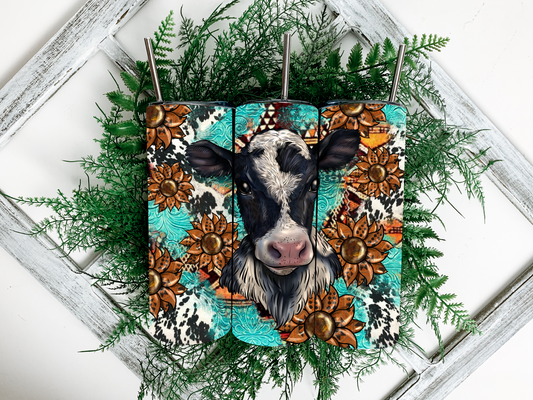 Sunflower Cow Tumbler