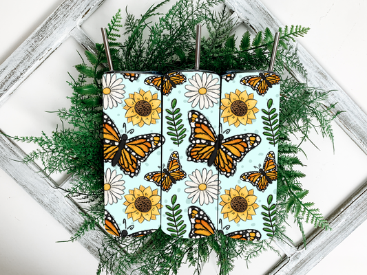 Butterfly Floral Tumbler